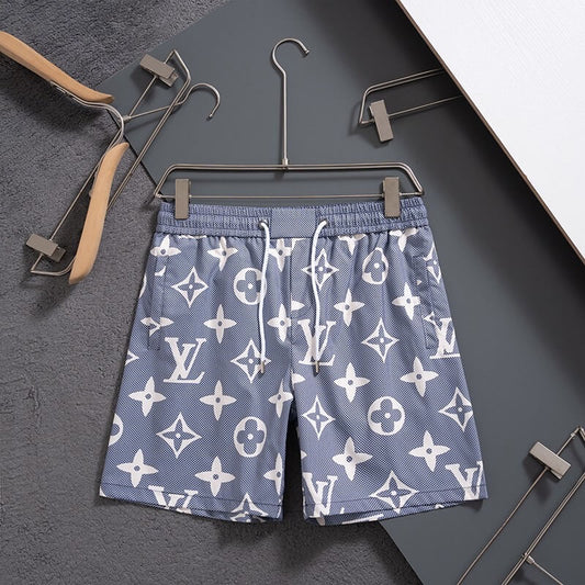 Blue Full Print Beach Shorts