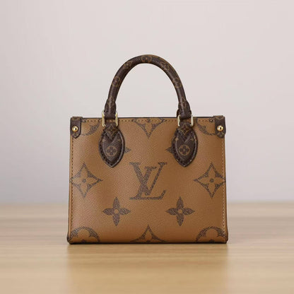 Bolsa de mano con estampado bicolor de doble cara