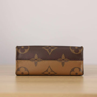 Bolsa de mano con estampado bicolor de doble cara