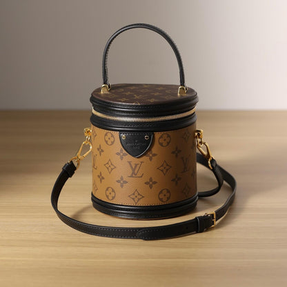 Bolso de cubo de cuero de estilo británico de moda