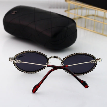 Gafas de sol vintage de metal con cristales de imitación