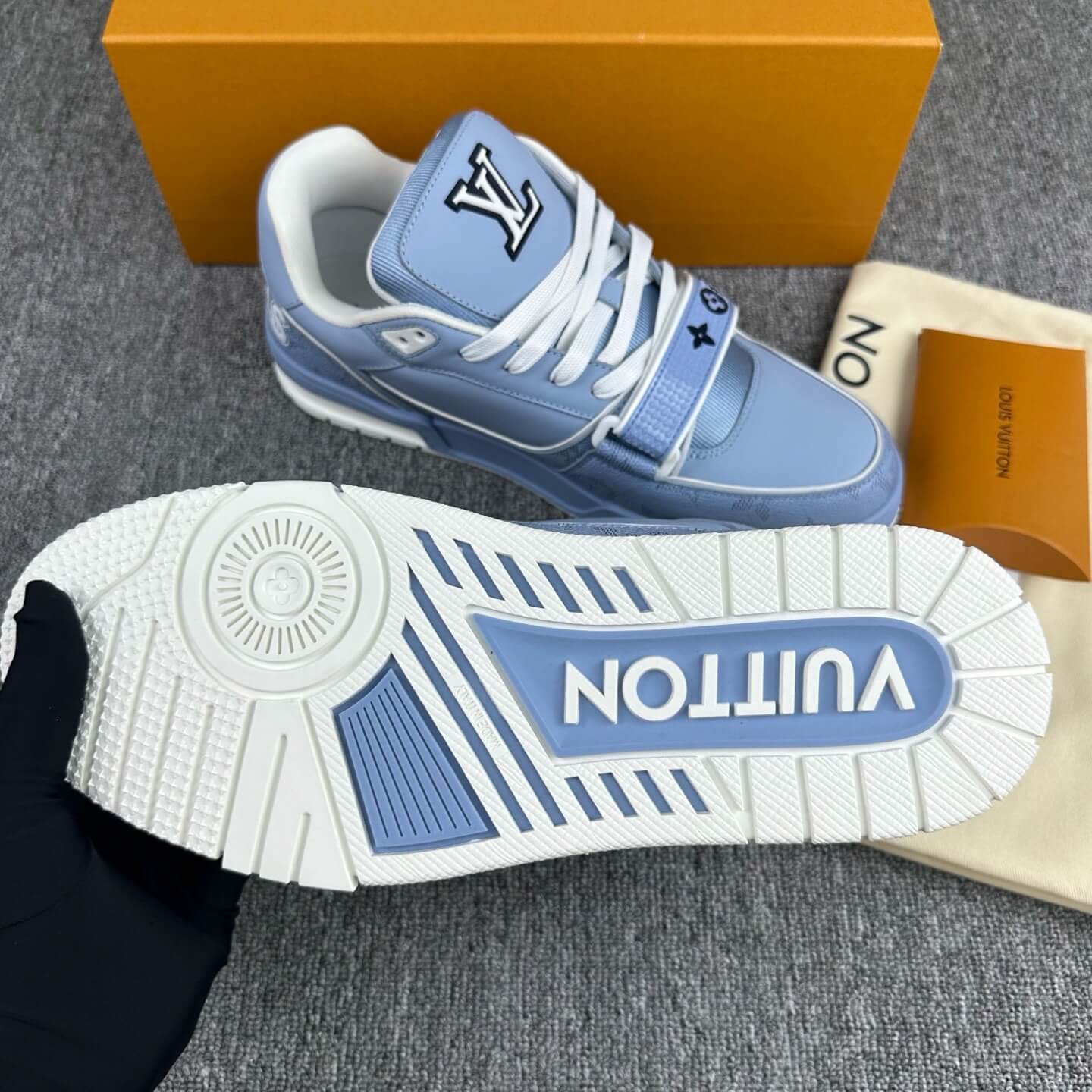 2025 New Blue Velcro Strap Sneakers