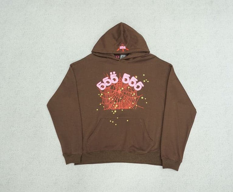 Sudadera con capucha clásica marrón con número