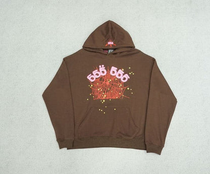 Sudadera con capucha clásica marrón con número