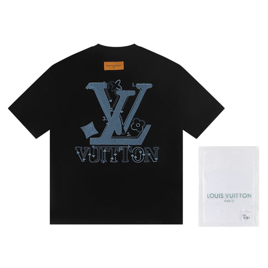 2025 Embroidered Denim Patch T-Shirt