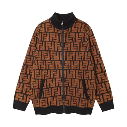 Chaqueta tipo suéter con estampado FF