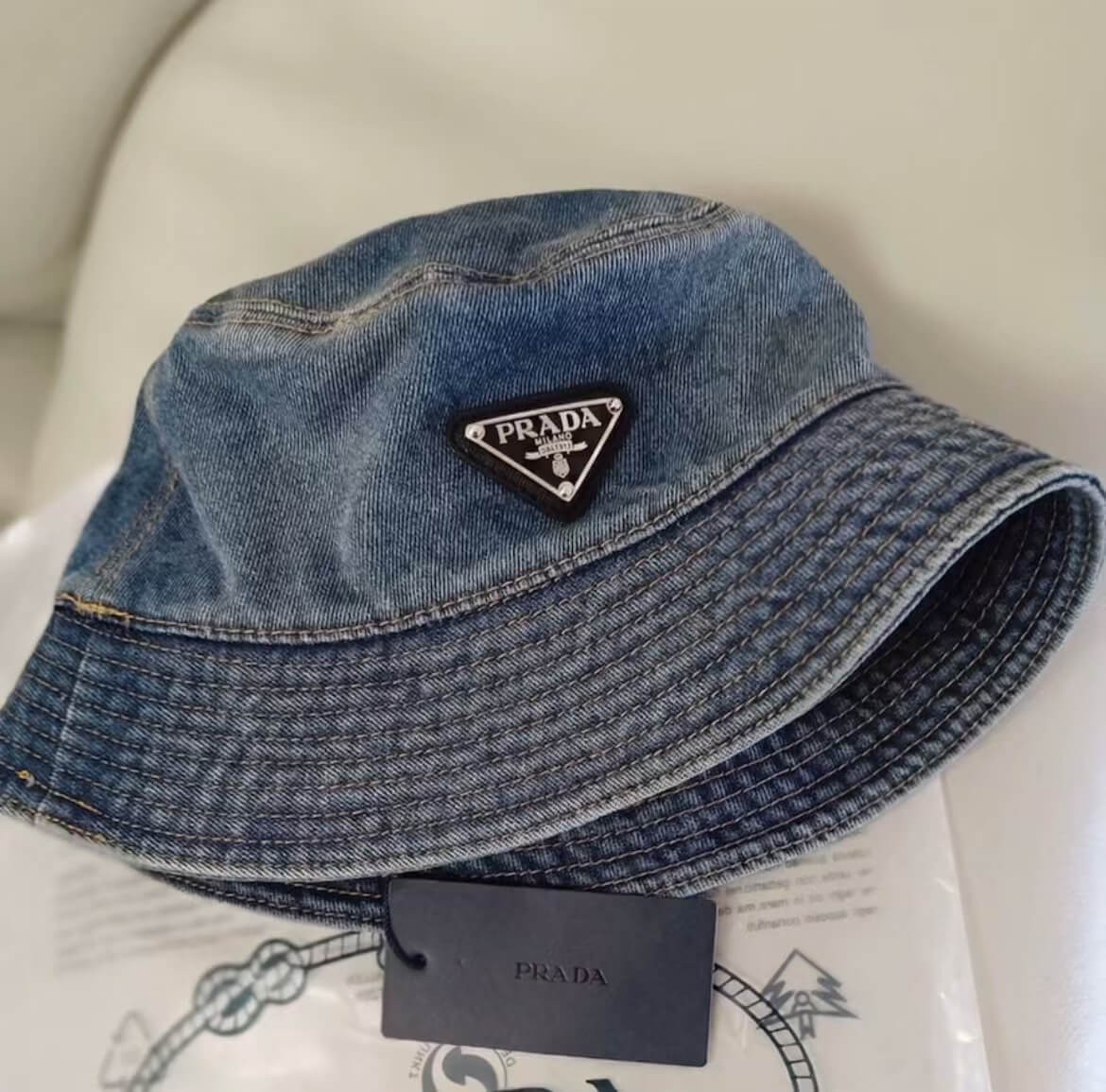 Sombrero de pescador de mezclilla con patrón clásico