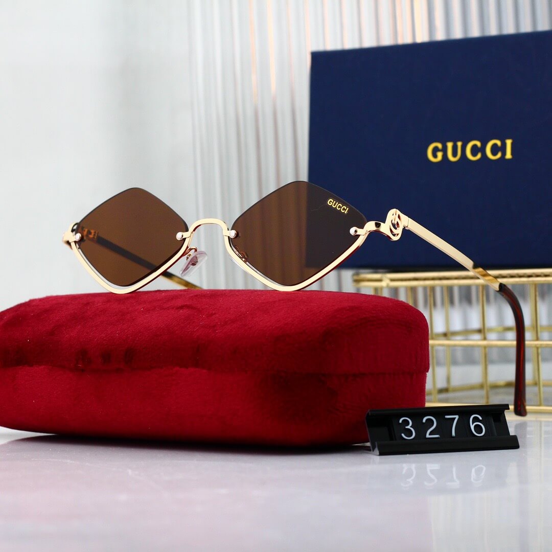 Gafas de sol de moda con media montura y rombos