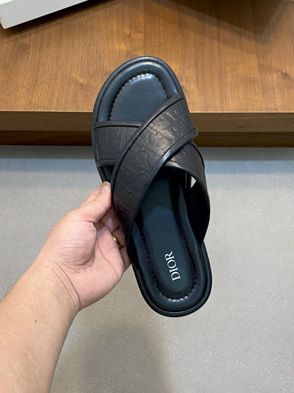 Cowhide Material Slippers