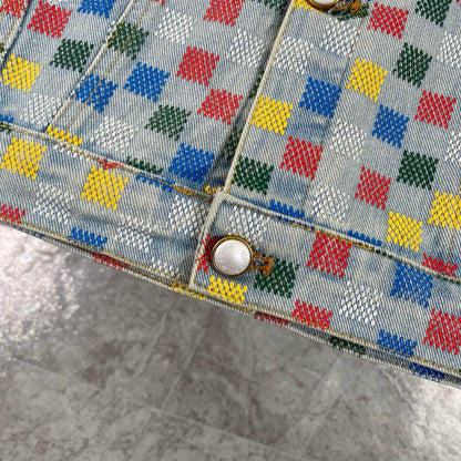 Pixel Checkerboard Denim Jacket