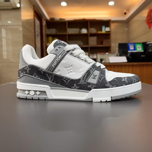 Grey All-Over Print Sneakers
