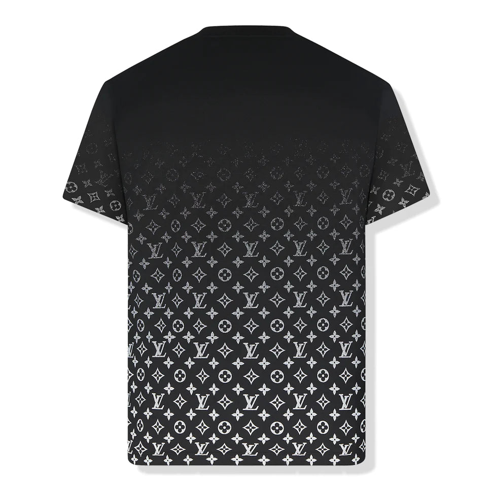CAMISETA BLANCA Y NEGRA CON DEGRADADO Y MONOGRAMA 