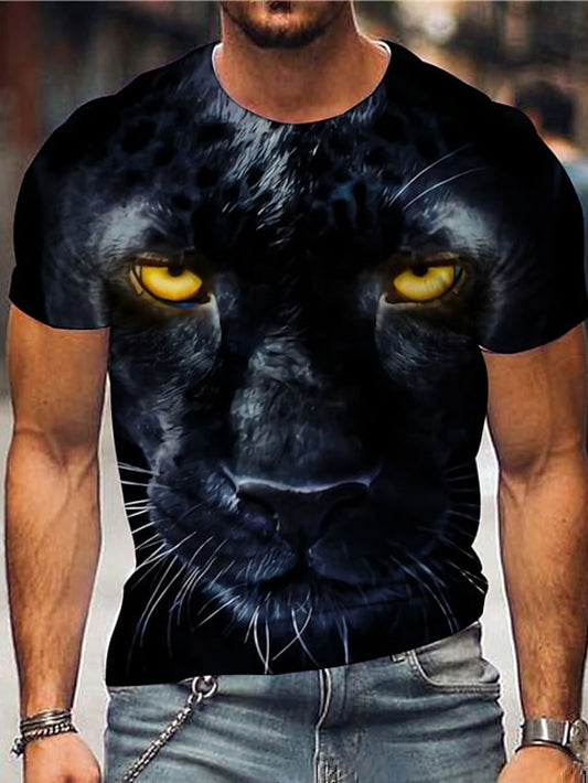 Men's Unisex T shirt Tee Animal Graphic Prints Crew Neck Black 3D Print Outdoor Street Short Sleeve Print Clothing Apparel Sports Designer Casual Big and Tall / Summer / Summer