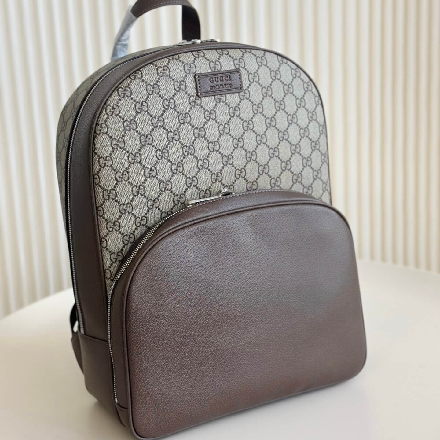 Sac à dos en toile et cuir