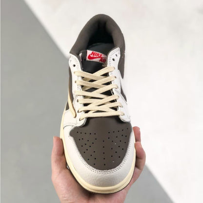 Zapatillas bajas con bloques de color blanco y marrón