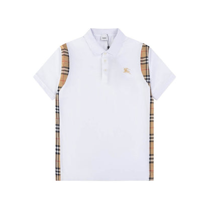 Camiseta polo con costuras de rayas marrones