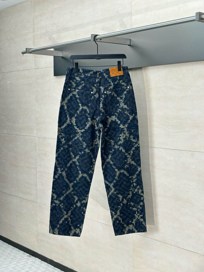 Snakeskin Print Denim Jeans