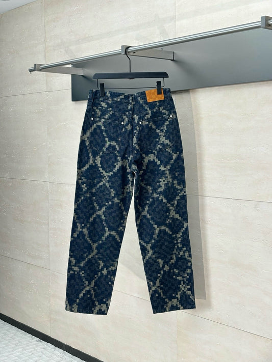 Snakeskin Print Denim Jeans