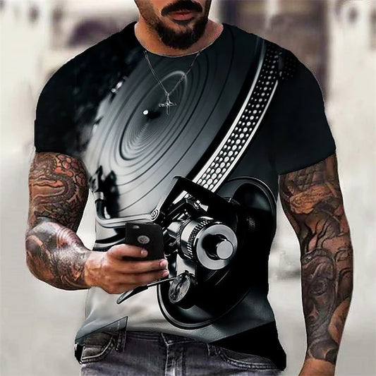 Men's Unisex T shirt Tee Graphic Prints Camera Crew Neck Black 3D Print Outdoor Street Short Sleeve Print Clothing Apparel Sports Designer Casual Big and Tall / Summer / Summer