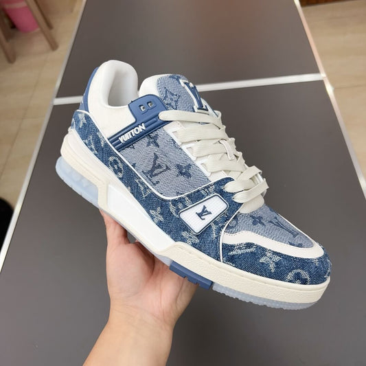 New Blue All-Over Print Sneakers