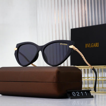 Gafas de sol estilo ojo de gato con patillas ligeramente curvadas y estilo retro chic