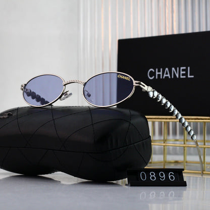 Gafas de sol vintage en forma de huevo con diamantes de imitación en forma de corazón