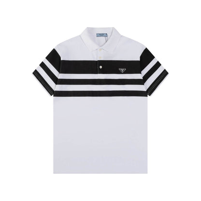 Camiseta polo con costuras de rayas