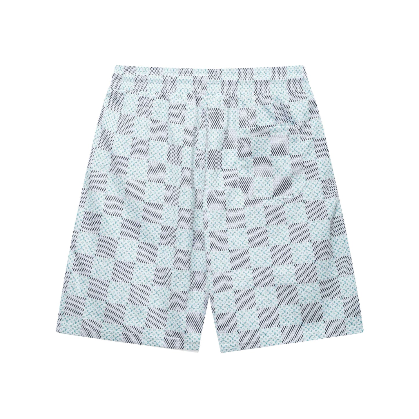 Plaid Letter Embroidery Beach Shorts