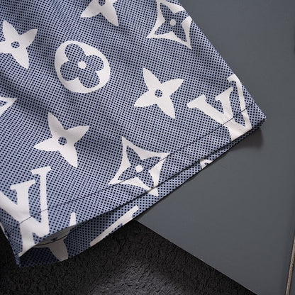 Blue Full Print Beach Shorts