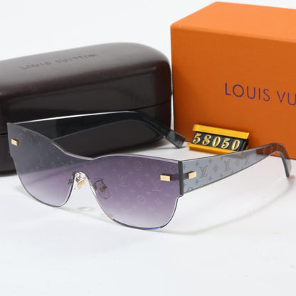 Gafas de sol sin marco con diseño de letras impresas