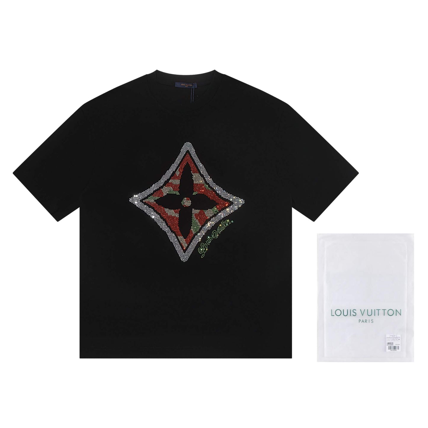 Camiseta con diseño de diamantes de colores