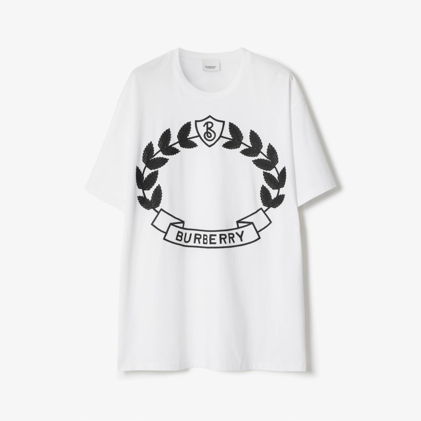Camiseta de algodón con escudo de hoja de roble 