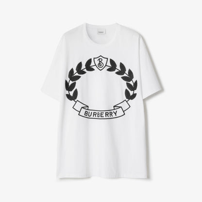 Camiseta de algodón con escudo de hoja de roble 
