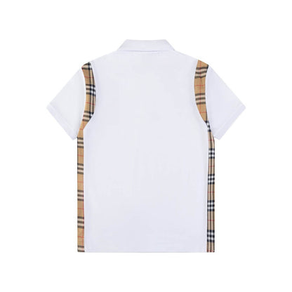 Camiseta polo con costuras de rayas marrones