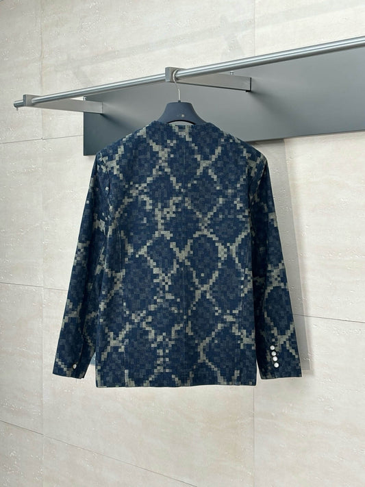 Python Pattern Denim Jacket