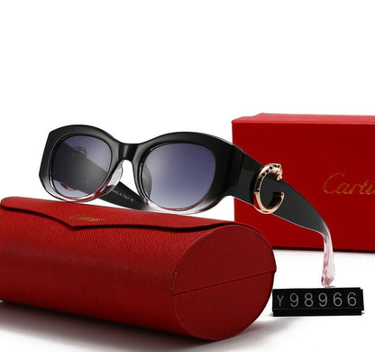 Gafas de sol minimalistas con montura redonda y letra C