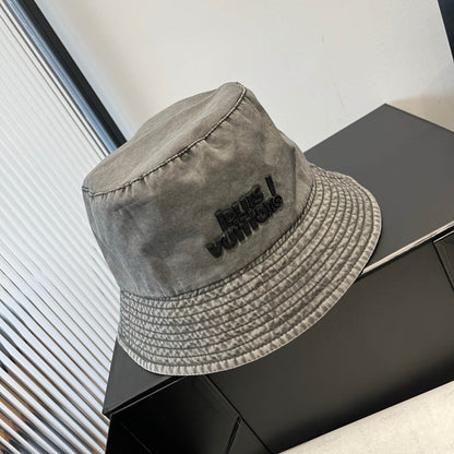 Sombrero de pescador con estampado 3D de letras de estilo minimalista