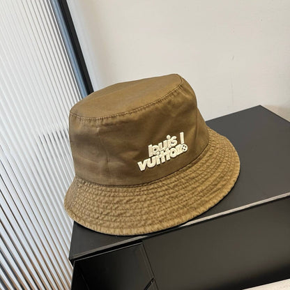 Sombrero de pescador con estampado 3D de letras de estilo minimalista