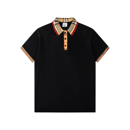 Camiseta polo clásica con cuello a cuadros
