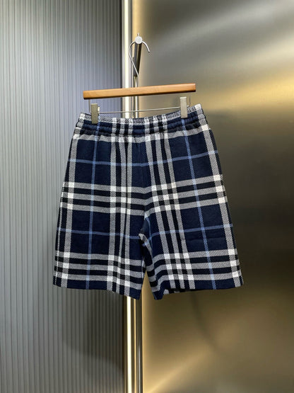 Knitted Checkered Shorts
