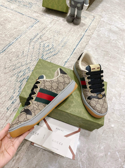 Metallic Double-G Gray Sneakers