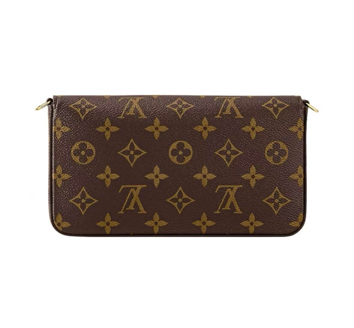 Bolso mensajero clásico marrón con estampado integral