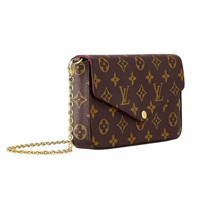 Bolso mensajero clásico marrón con estampado integral