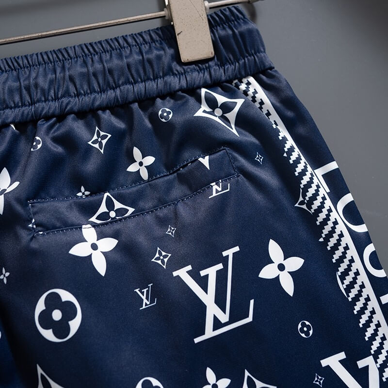 Deep Blue Full Print Beach Shorts