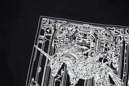 Camiseta bordada con caballo exquisito