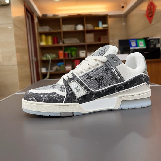 Grey All-Over Print Sneakers