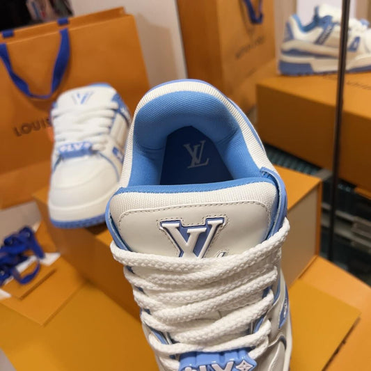 Trendy Blue and White Sneakers