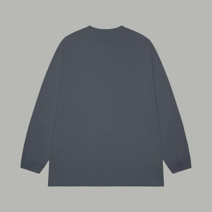 Classic Flocked Letter Cotton Long Sleeve Shirt