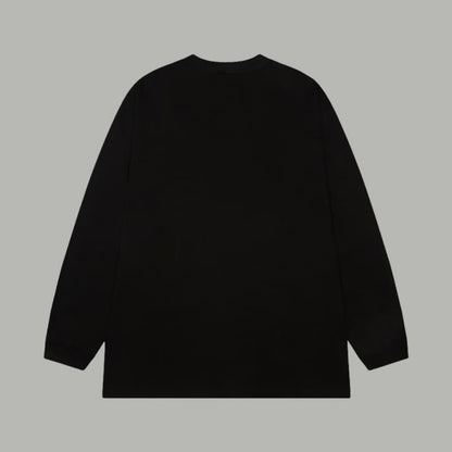 Classic Flocked Letter Cotton Long Sleeve Shirt