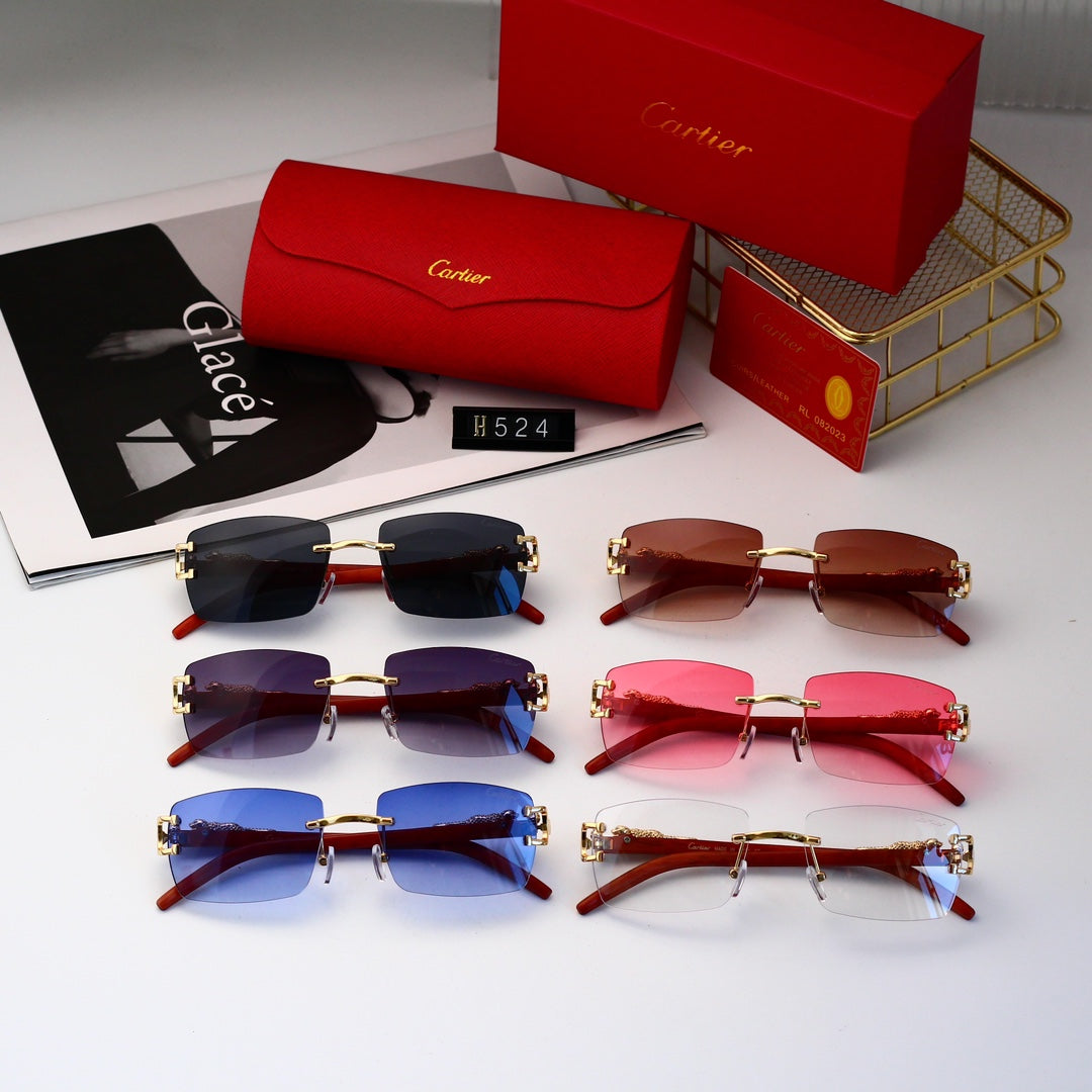 Gafas de sol vintage sin marco con estampado de leopardo